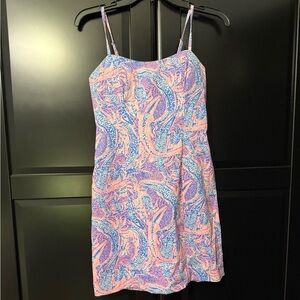 Lilly Pulitzer Pink and Blue tie-back sundress W